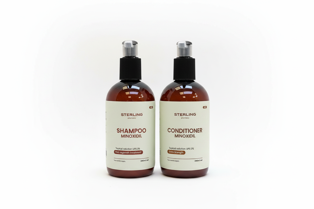 Sterling Pharmacy Minoxidil - Fondo Blanco